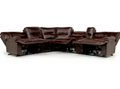 Retreat 6 Piece Power Sectional W/ Power Armless Recliner In Cognac Leather