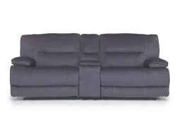 Retreat Power Console Loveseat In Charcoal