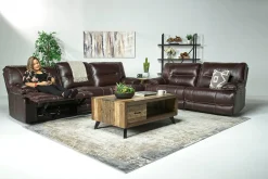 Retreat Power Loveseat In Cognac Leather
