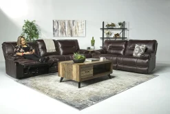 Retreat Power Sofa & Loveseat In Cognac Leather