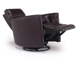 Retreat Swivel Gliding Recliner In Brown Leather