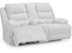 Rhine Falls Power Console Loveseat In Alloy