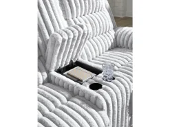 Rhine Falls Power Console Loveseat In Alloy