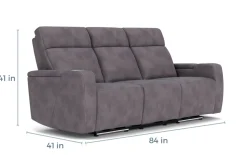 Rhys 2 Power Sofa In Brown