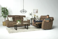Rhys 2 Power Sofa In Brown