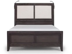 Riley Bookcase Bed, Dresser, Mirror & Nightstand In Carbonite, Ca King