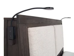 Riley Bookcase Bed, Dresser, Mirror & Nightstand In Carbonite, Ca King