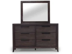 Riley Bookcase Bed, Dresser, Mirror & Nightstand In Carbonite, Ca King