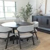 Riley Round Dining Table & 5 Chairs In Carbonite