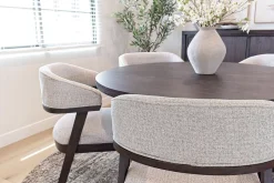 Riley Round Dining Table & 5 Chairs In Carbonite
