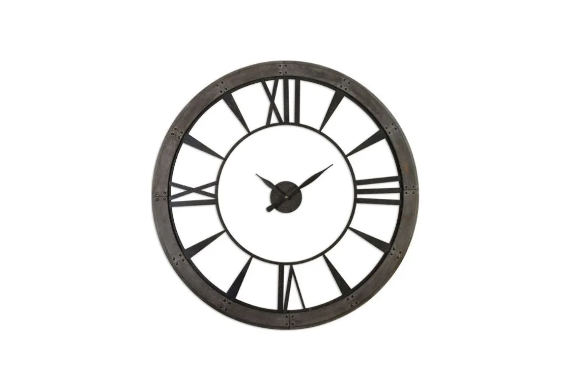Ronan Medium Clock In Brown/Gray