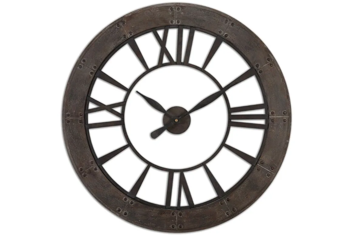 Ronan Medium Clock In Brown/Gray