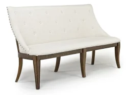 Roxy Dining Bench In Vintage Taupe, Upholstered