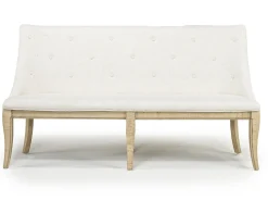 Roxy Dining Bench In Vintage Taupe, Upholstered