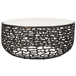 Sabena Outdoor Round Coffee Table In Black