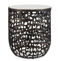Sabena Outdoor Round End Table In Black
