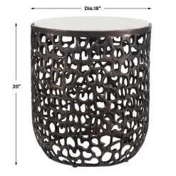 Sabena Outdoor Round End Table In Black