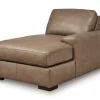 Sahara 1 Arm Chaise In Sahara Leather, Left Facing