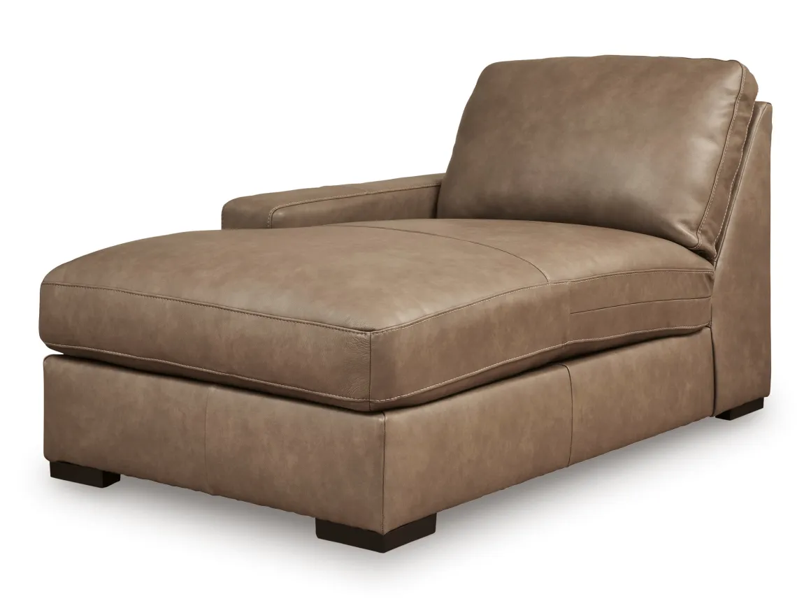 Sahara 1 Arm Chaise In Sahara Leather, Left Facing
