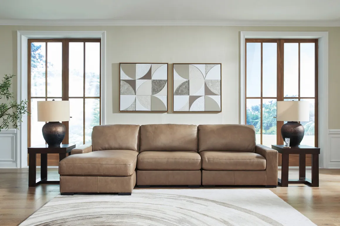 Sahara 1 Arm Chaise In Sahara Leather, Left Facing