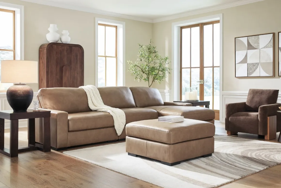 Sahara Sofa Chaise In Sahara Leather, Left Facing