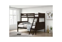 Sami Bunk Bed W/ Ladder In Espresso, Twin/ Twin