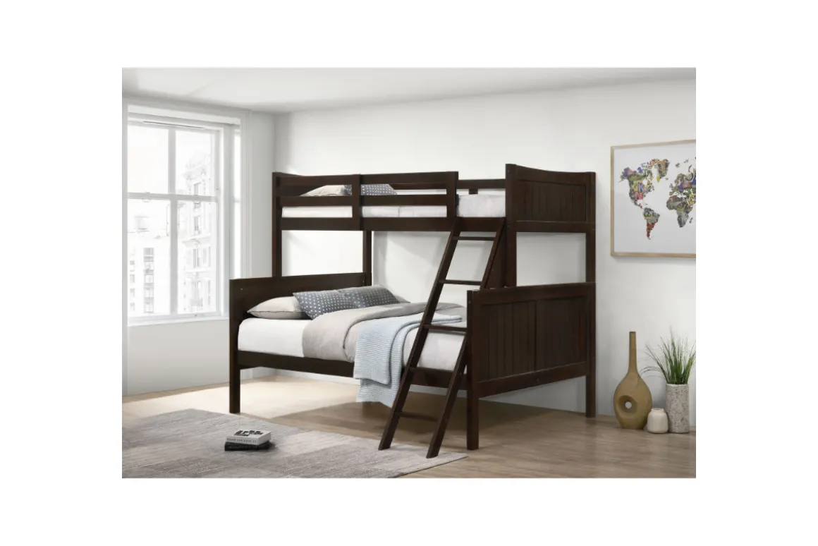 Sami Bunk Bed W/ Ladder In Espresso, Twin/ Twin