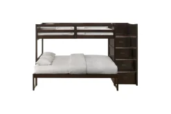Sami Bunk Bed W/ Storage Steps In Espresso, Twin/Twin, Right Facing