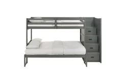 Sami Bunk Bed W/ Storage Steps In Espresso, Twin/Twin, Right Facing