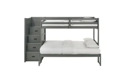 Sami Bunk Bed W/ Storage Steps In Espresso, Twin/Twin, Right Facing