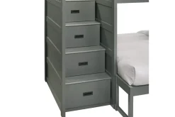 Sami Bunk Bed W/ Storage Steps In Espresso, Twin/Twin, Right Facing