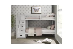 Sami Bunk Bed W/ Storage Steps In Espresso, Twin/Twin, Right Facing