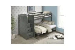 Sami Bunk Bed W/ Storage Steps In Espresso, Twin/Twin, Right Facing