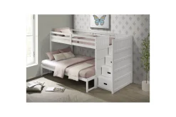 Sami Bunk Bed W/ Storage Steps In Espresso, Twin/Twin, Right Facing