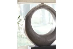 Saria Metal Table Lamp In Antique Silver Finish