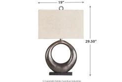 Saria Metal Table Lamp In Antique Silver Finish