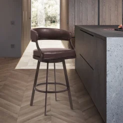 Saturn Counter Height Swivel Stool In Ford Brown