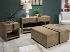 Sawyer Rectangle End Table In Rustic Caramel