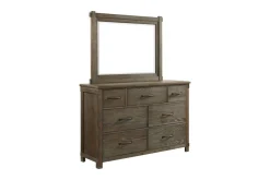 Scott Storage Bed, Dresser, Mirror & Nightstand In Walnut, Queen