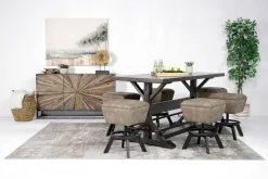 Sequoia Counter Height Dining Table & 6 Stools In Espresso