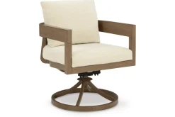 Serene Bay Outdoor Dining Table & 4 Arm Chairs In Dark Brown