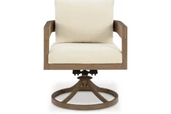 Serene Bay Outdoor Dining Table & 4 Arm Chairs In Dark Brown