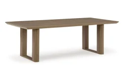 Serene Bay Outdoor Dining Table & 6 Arm Chairs In Dark Brown