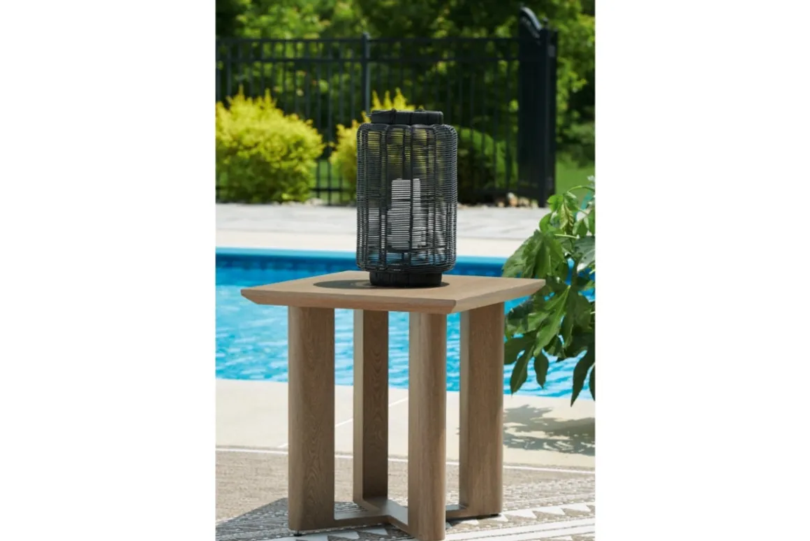 Serene Bay Outdoor End Table In Dark Brown