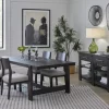 Shelby Trestle Dining Table & 4 Wood Back Chairs In Coffee Bean