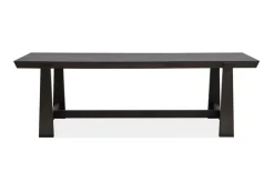 Shelby Trestle Dining Table & 4 Wood Back Chairs In Coffee Bean