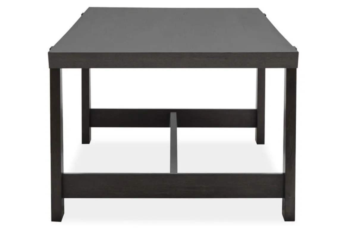 Shelby Trestle Dining Table & 4 Wood Back Chairs In Coffee Bean