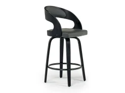 Shelly Counter Height Swivel Stool In Black & Gray