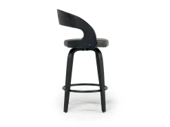 Shelly Counter Height Swivel Stool In Black & Gray