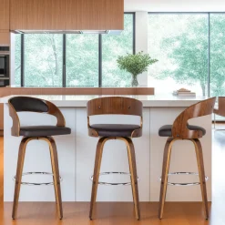 Shelly Counter Height Swivel Stool In Black & Gray